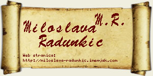 Miloslava Radunkić vizit kartica